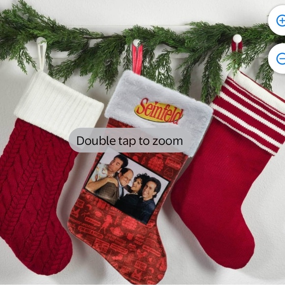 NWT Seinfeld 20 inch Velour Christmas Stocking, Red - Picture 4 of 4